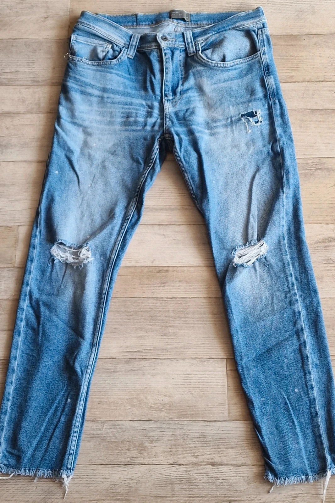 Jean Zara Man destroy vintage anneaux taille 40